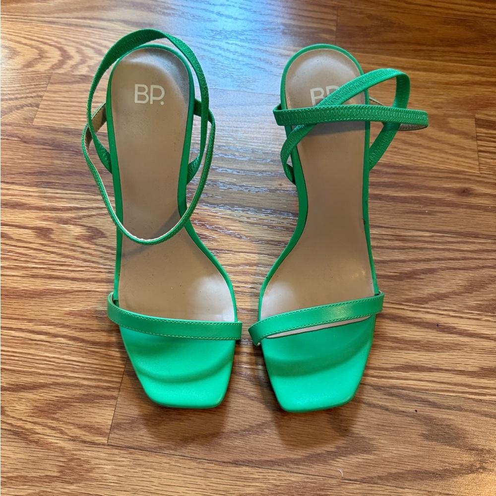 BP Vibrant Green Strappy Heels